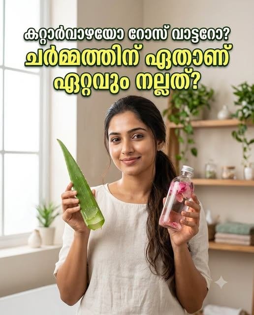 കറ്റാർവാഴ ജെല്ലോ റോസ് വാട്ടറോ? ചർമ്മത്തിന് ഏത് മികച്ചത്