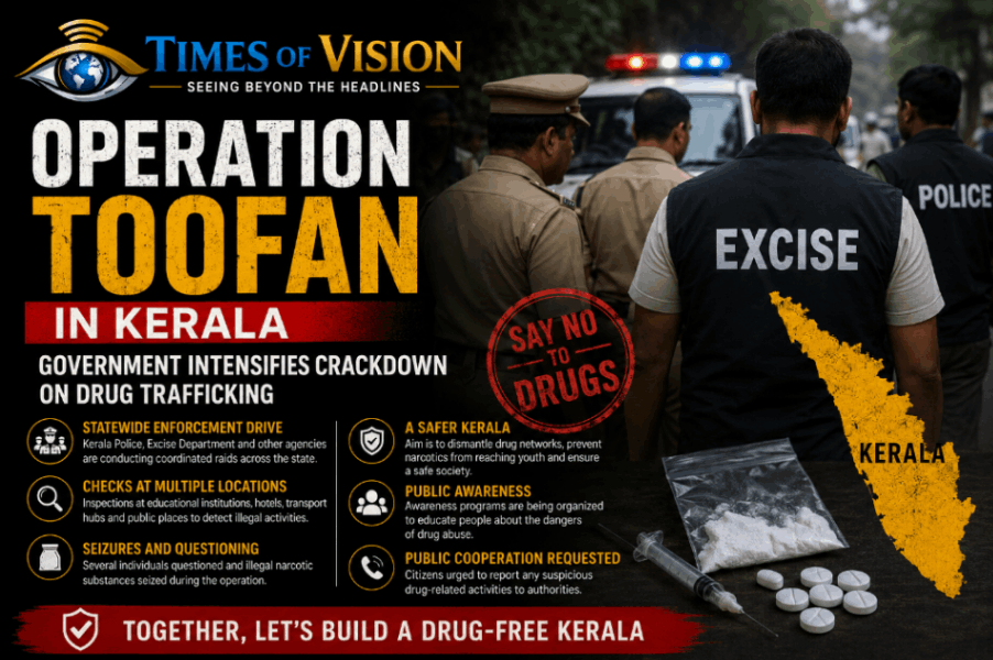 കേരളത്തിൽ 'ഓപ്പറേഷൻ തൂഫാൻ': ലഹരി മാഫിയക്കെതിരെ ശക്തമായ പരിശോധന